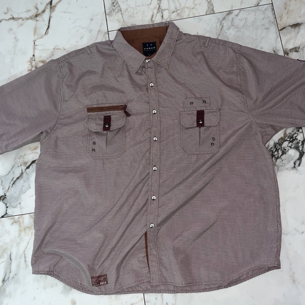 Koman Men’s 5X Casual Button Down Shirt Lightweight Relaxed Fit